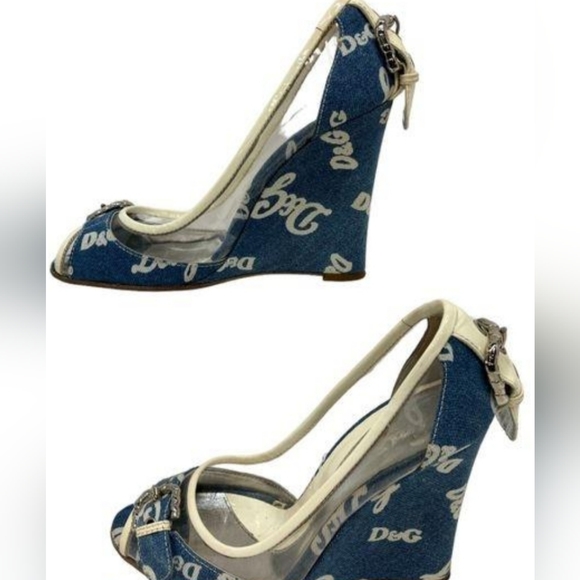 💖✨WEDGE-👀DOLCE AND GABBANA✨👀🤩😍❤️SEXY SHOES!-Denim monogram 👀 - Picture 4 of 16